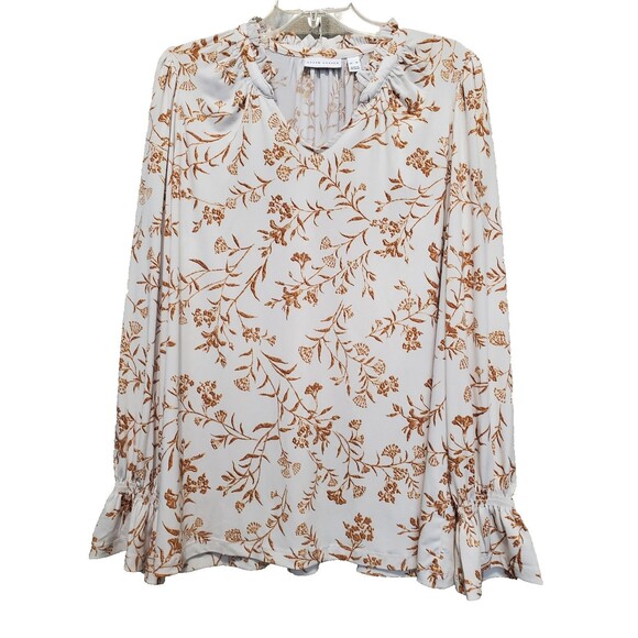 Susan Graver LiquidKnit Floral Print Bracelet Sleeve Top Size XL A673962 - Picture 1 of 7